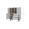 Buffet haut gris et bois style scandinave