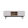 Meuble TV bas gris et bois scandinave