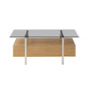 Table basse rectangulaire 110X60 Bois et verre gris