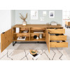 Buffet long bois et métal 180 cm