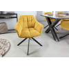 Chaises modernes tissu jaune moutarde