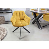 Chaises modernes tissu jaune moutarde