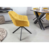 Chaises modernes tissu jaune moutarde