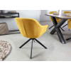 Chaises modernes tissu jaune moutarde