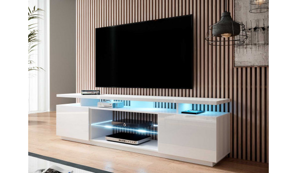 Meuble TV blanc moderne 180 cm