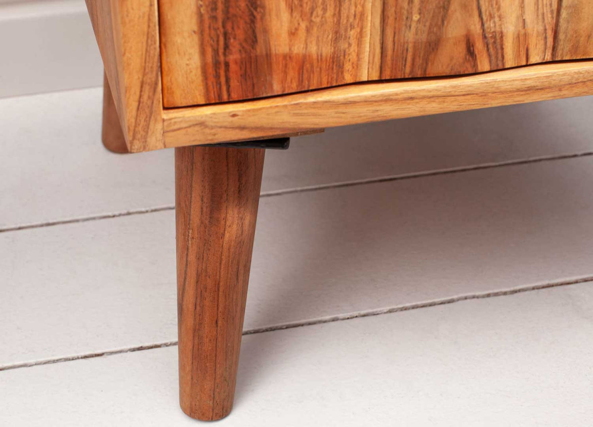 Chevet 2 Tiroirs en Acacia Style Scandinave
