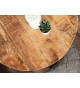 Table basse ronde bois de manguier et métal