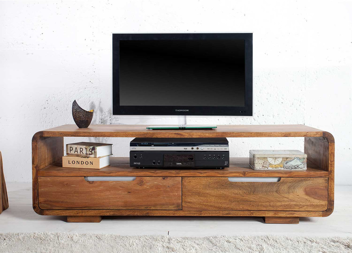 Meuble TV en bois de Sesham 130 cm