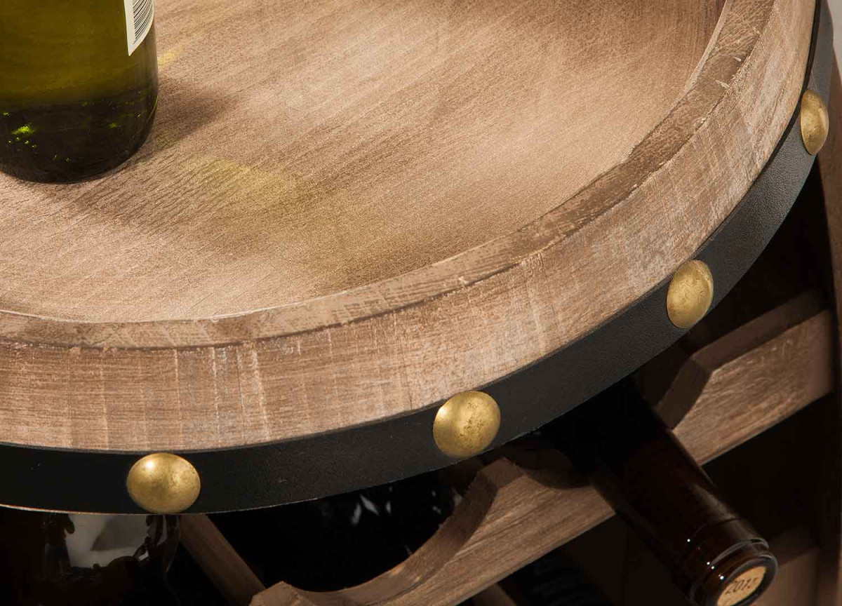 Tonneau bar en bois range bouteilles