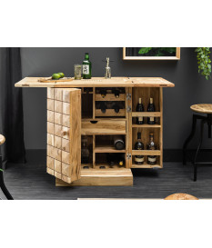 Meuble bar comptoir en bois d'acacia