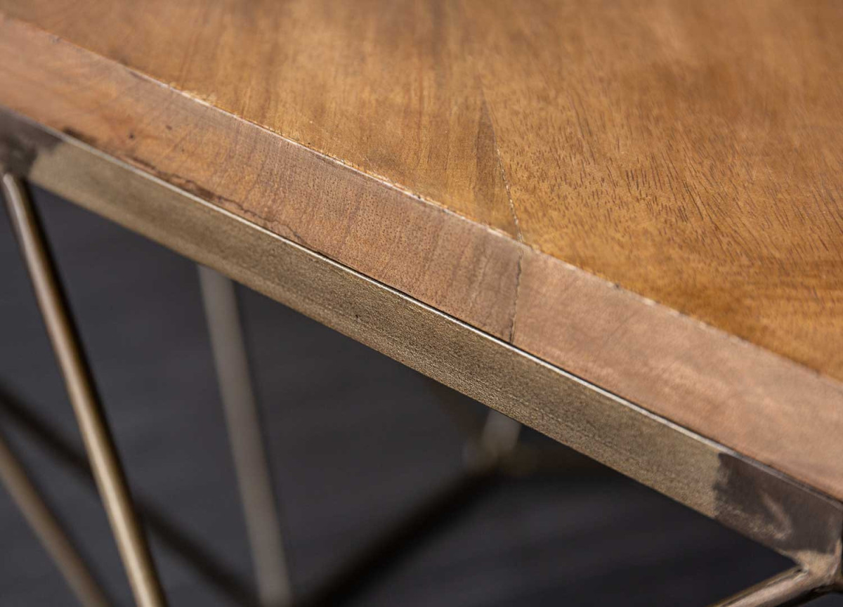 Table Basse Bois et Métal - Forme Diamant