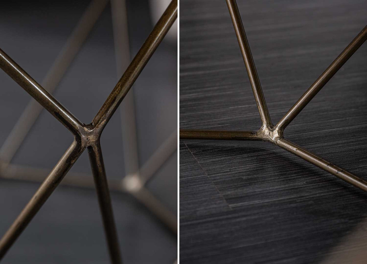 Table Basse Bois et Métal - Forme Diamant