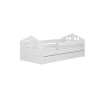 Lit enfant blanc esprit maison avec barrière