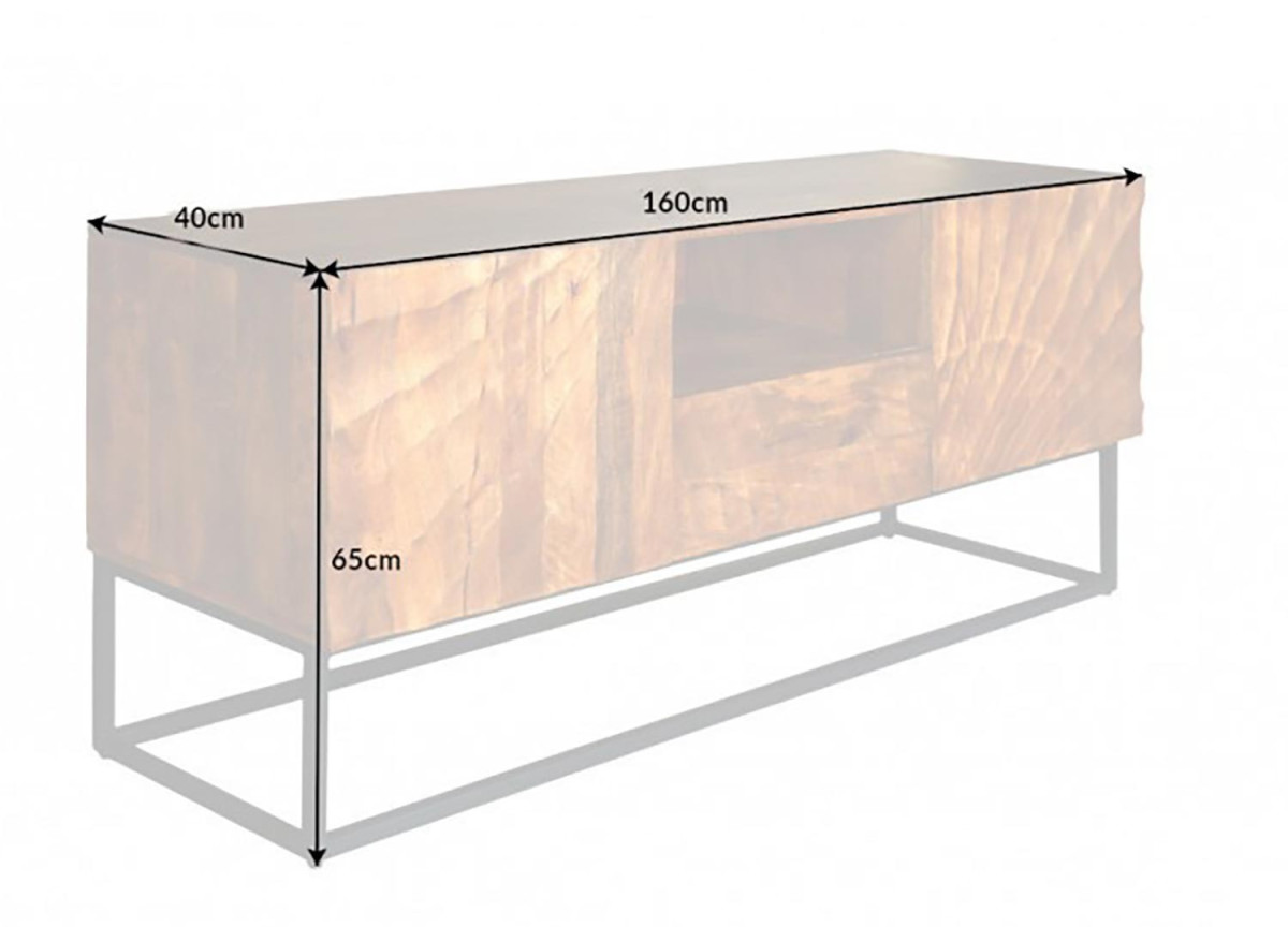 Meuble TV Design | Bois Sculpté | 160cm