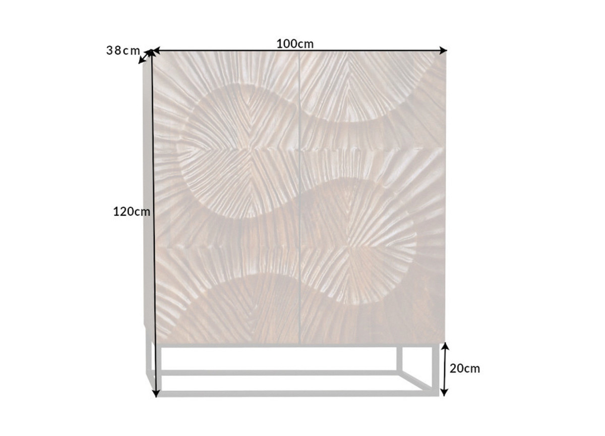 Bahut 2 Portes en Manguier avec Façades Sculptées