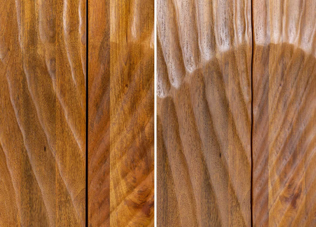 Buffet Long 3 Portes en Bois de Manguier Sculpté