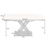 Table céramique ovale extensible aspect marbre blanc