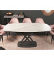 Table céramique ovale extensible aspect marbre blanc