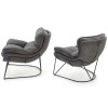 Fauteuil lounge en tissu gris