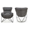 Fauteuil lounge en tissu gris