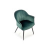 Chaise en velours vert foncé