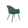 Chaise en velours vert foncé