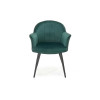 Chaise en velours vert foncé