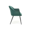 Chaise en velours vert foncé