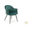 Chaise en velours vert foncé