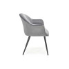 Chaise en velours gris clair