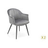 Chaise en velours gris clair