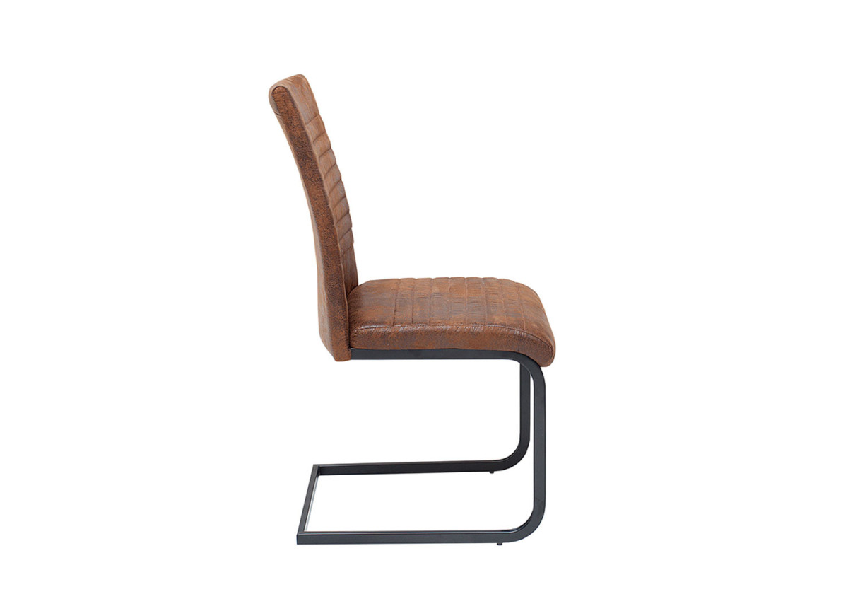 Chaise microfibre marron vintage