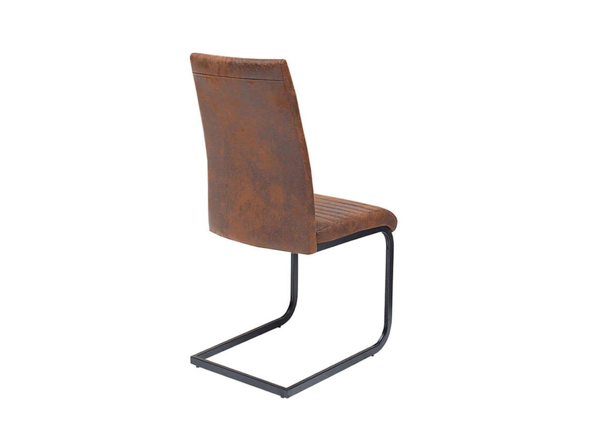 Chaise microfibre marron vintage