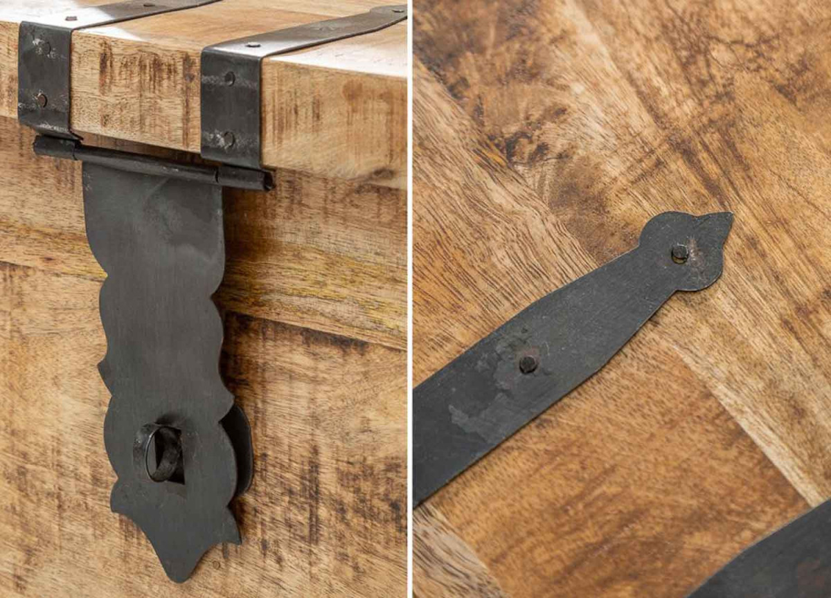 Table Basse Coffre de Rangement et Bouteille