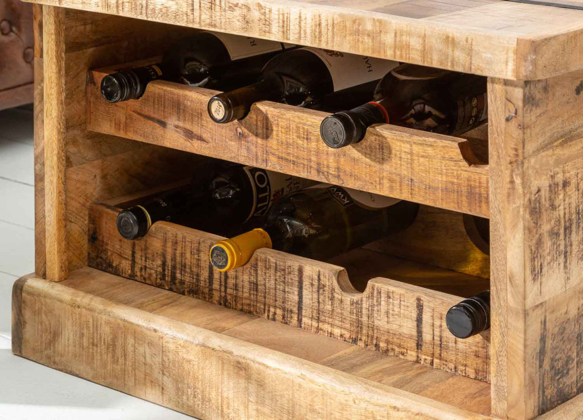 Table Basse Coffre de Rangement et Bouteille