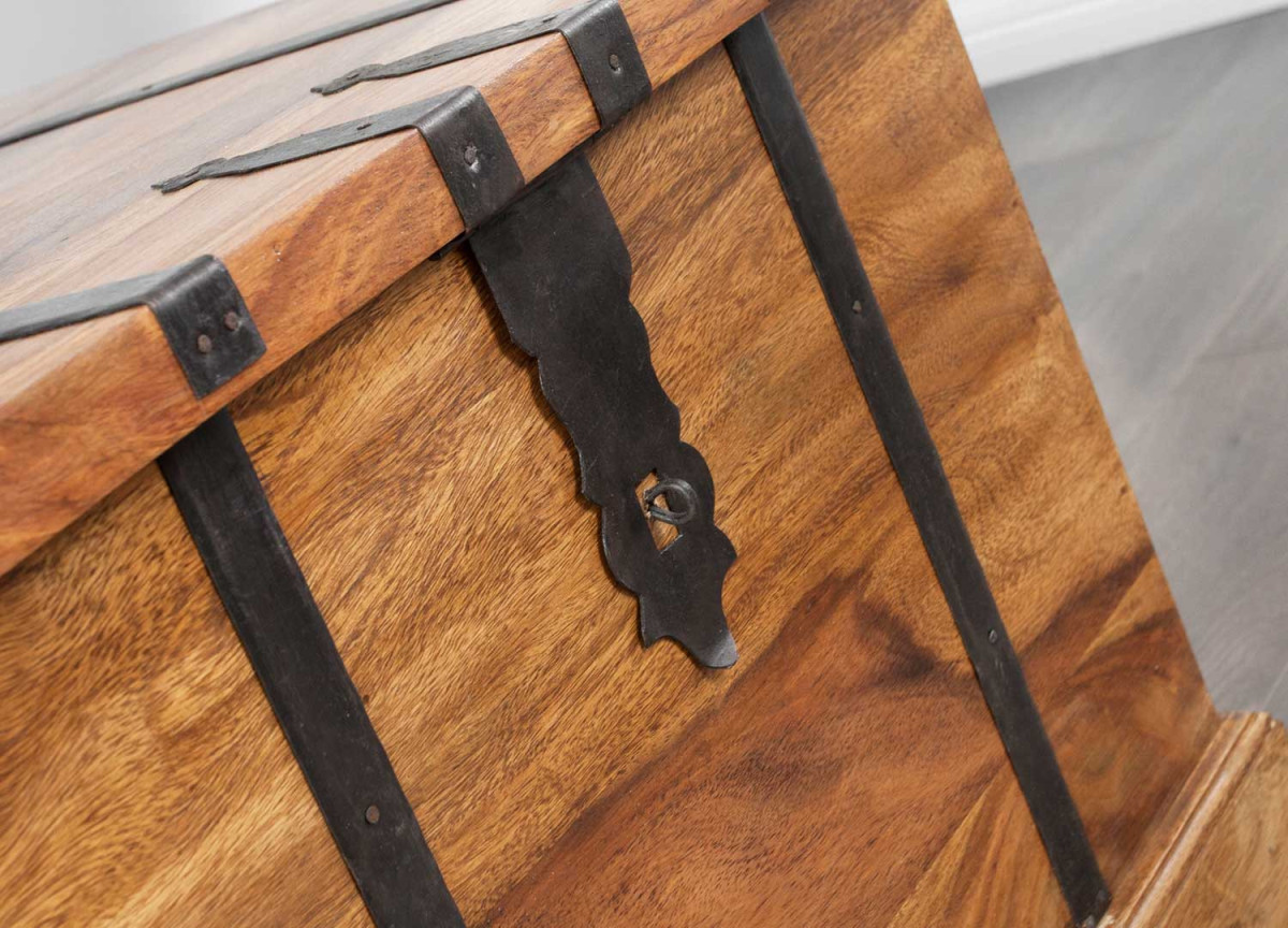 Table Basse Coffre Range-Bouteilles