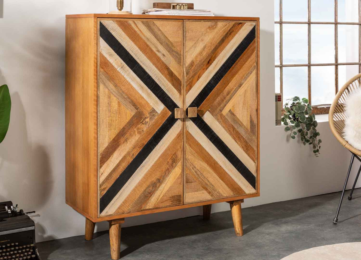 Buffet haut 2 portes déco originale multicolore