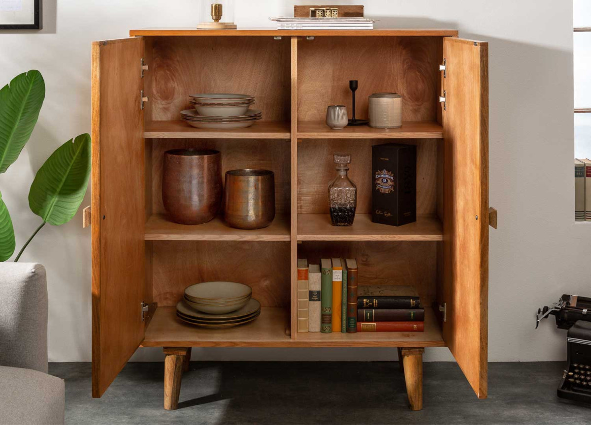 Buffet haut 2 portes avec 6 compartiments