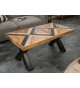 Table basse rectangulaire 110 cm bois de manguier et métal
