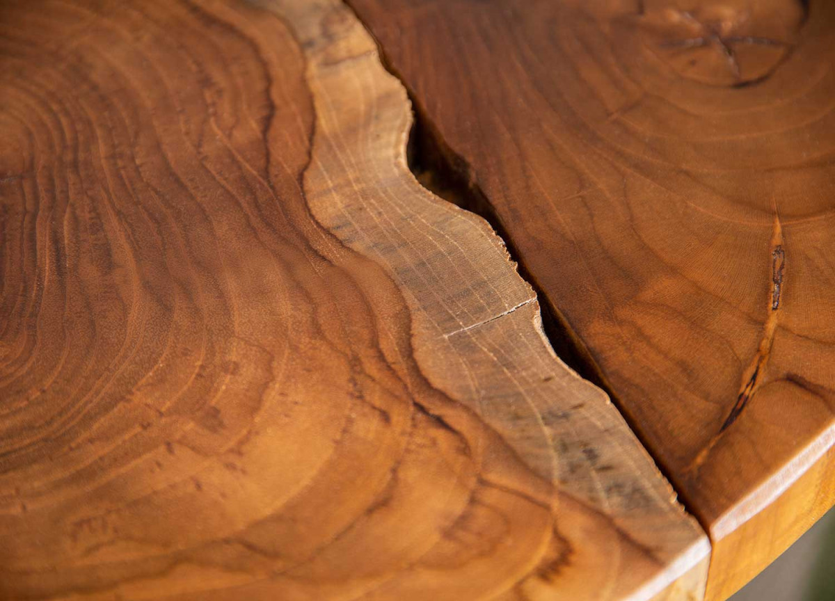 Table Basse Ronde Mosaïque en Teck