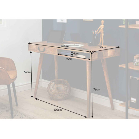 Bureau Console en Manguier 1 Tiroir