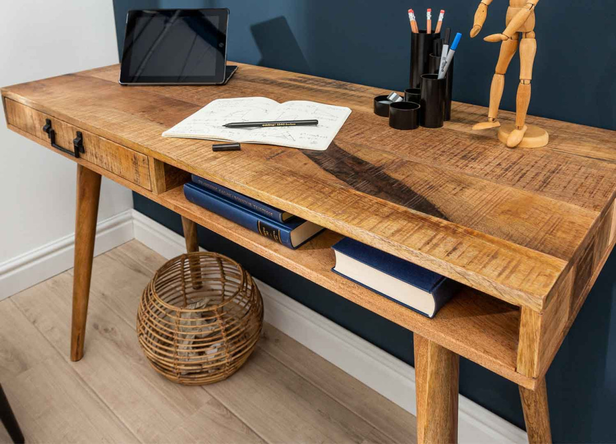 Bureau Console en Manguier 1 Tiroir
