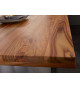 Table 180 cm en bois de Sesham et métal noir