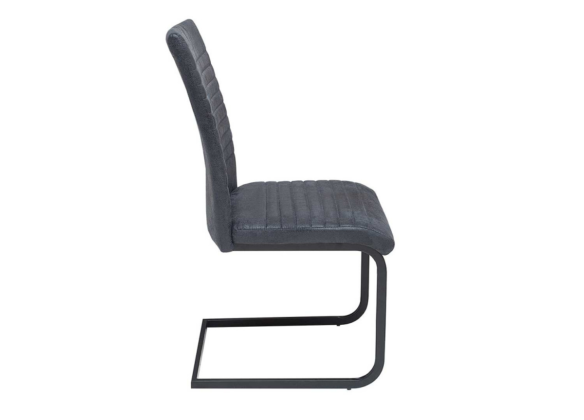 Chaise microfibre grise et noir