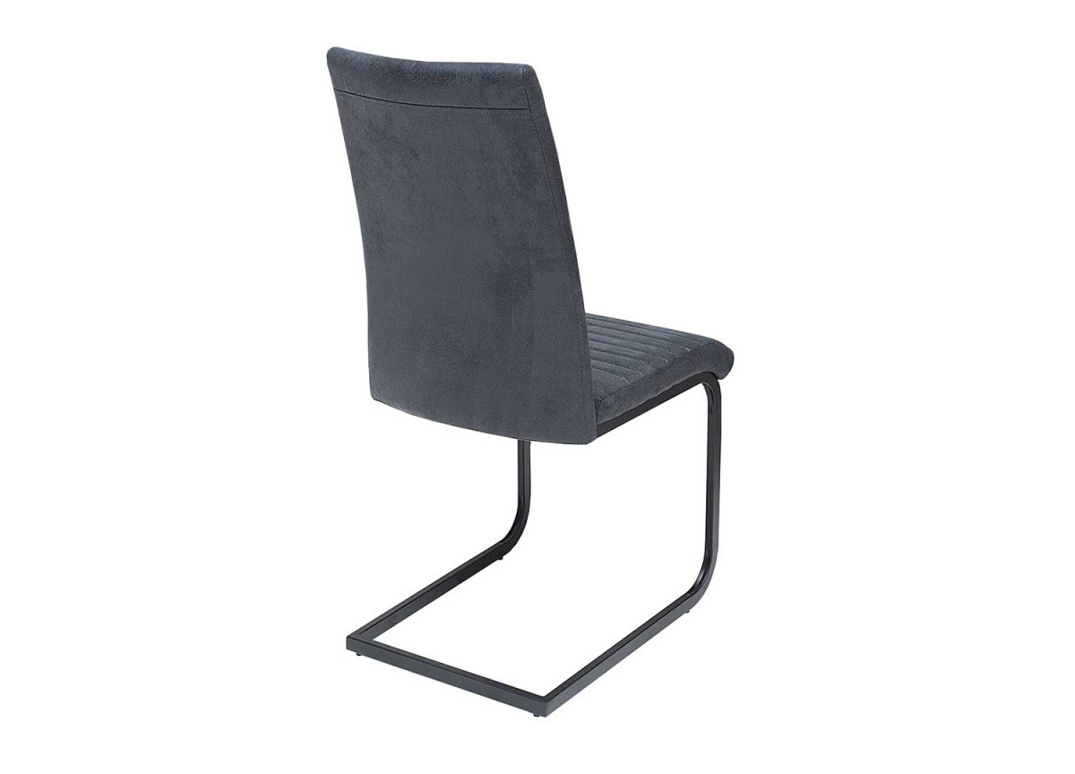 Chaise microfibre grise et noir