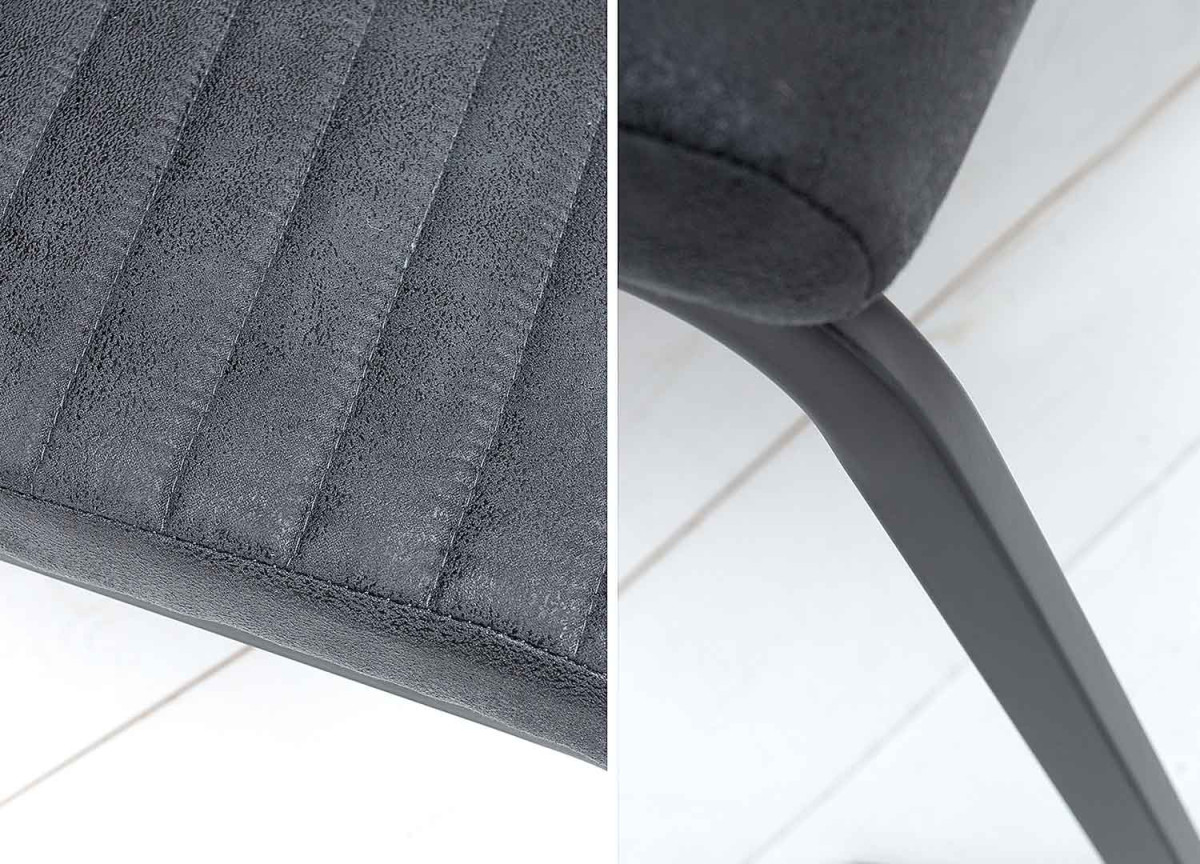 Chaise microfibre grise et noir