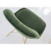 Chaise velours vert pieds métal doré