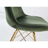 Chaise velours vert pieds métal doré