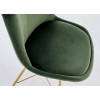 Chaise velours vert pieds métal doré