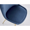 Chaise velours bleu pieds métal doré